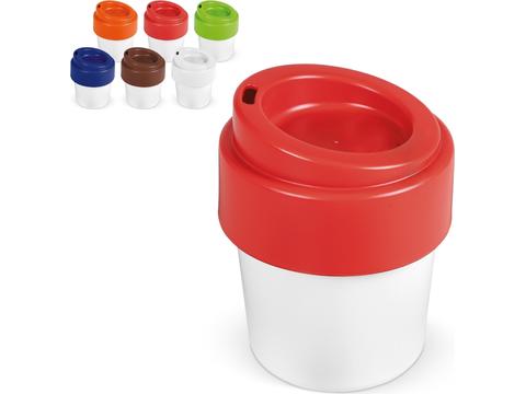Hot-but-cool coffeecup with lid - 240 ml