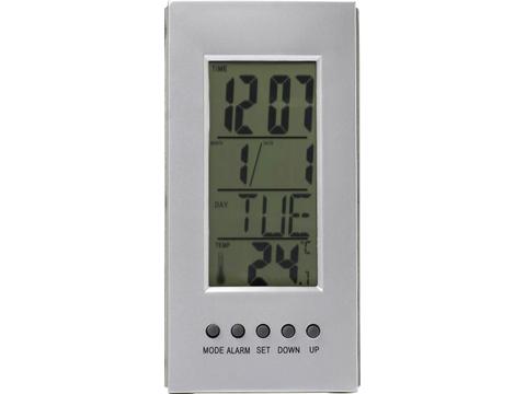 Desk clock with thermometer