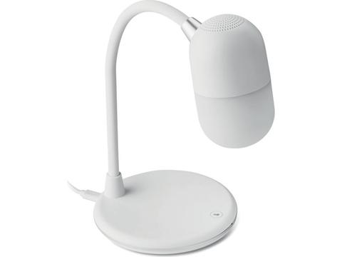 Wireless charging office lamp with speaker Capsula