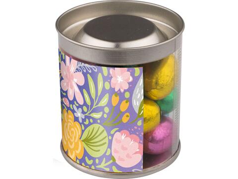 Can with creamy Easter eggs