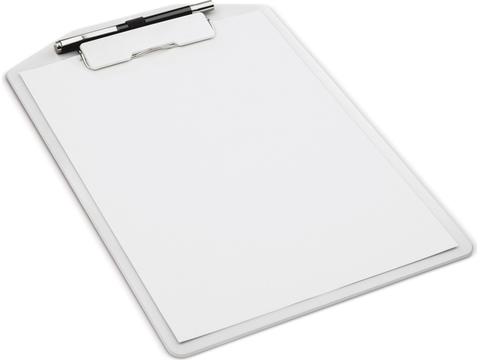 Clipboard with logo plate