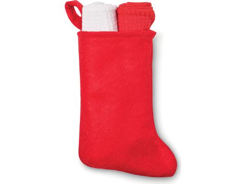 Kitchen towel set in Santa boot