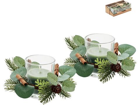 2 Christmas candle holder set