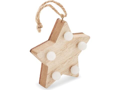 Wooden weed star with lights