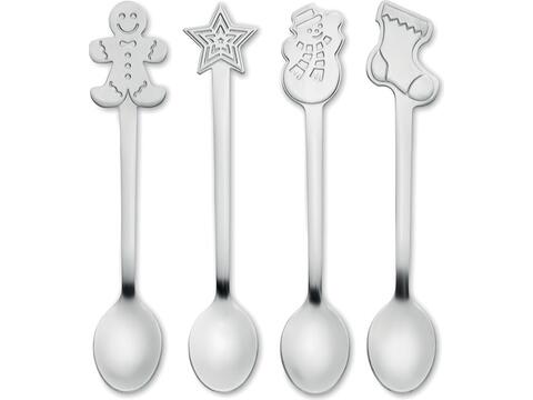 Set of 4 Christmas tea spoon