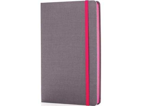 Deluxe fabric notebook with coloured side