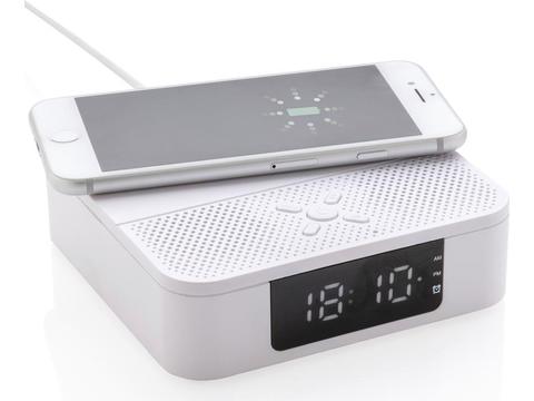 Wireless charging speaker with time display