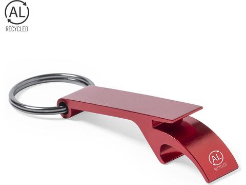 Keyring opener in recycled aluminium with can opener