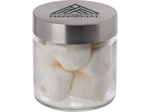 Glass jar stainless steel lid 0,35l with Marshmallows