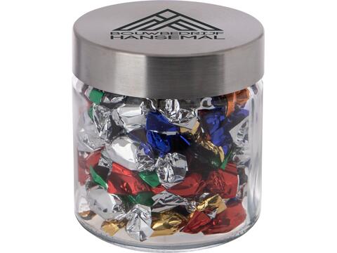 Glass jar stainless steel lid 0,35l with Metallic Sweets