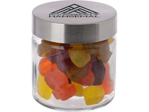 Glass jar stainless steel lid 0,35l with winegums