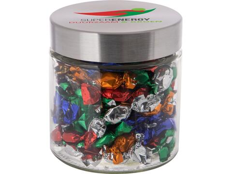 Glass jar stainless steel lid 0,9l with Metallic Sweets