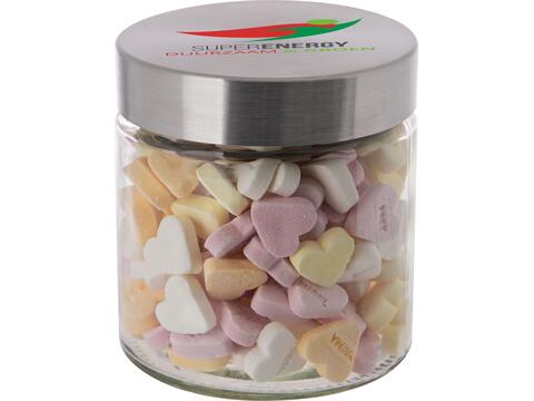 Glass jar stainless steel lid 0,9l with Fruit Hearts