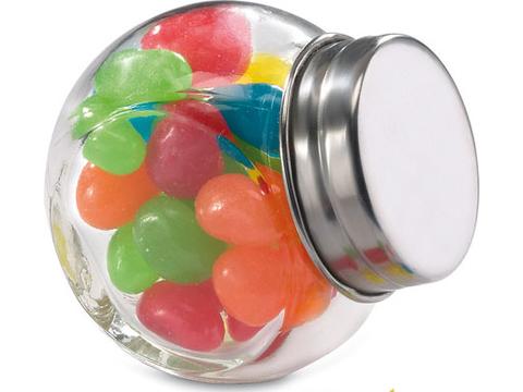 Glass jar with jelly beans