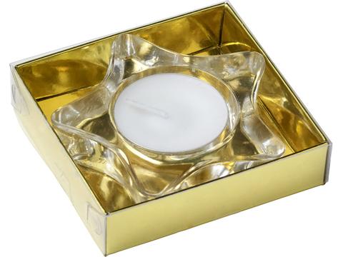 Glass tea light holder