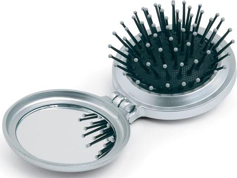 Foldable brush with mirror