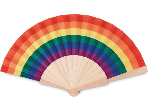 Rainbow hand fan