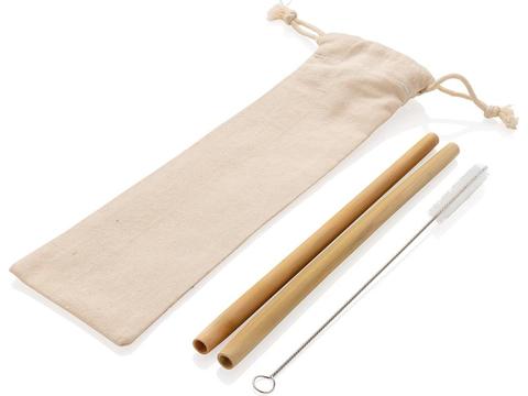 Reusable ECO bamboo drinking straw set 2 pcs