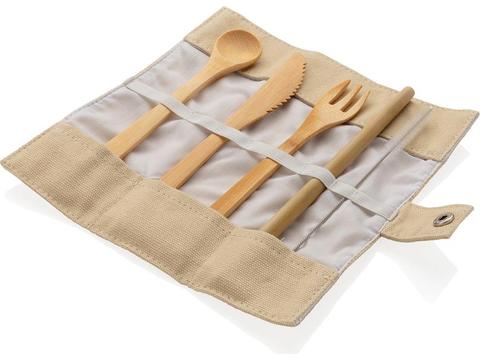 Reusable ECO bamboo travel cutlery set