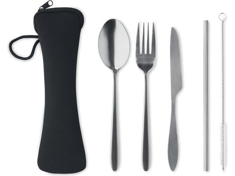 Re-usable stainless steel cutlery set