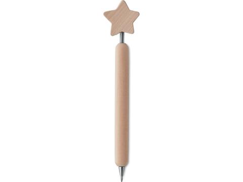 Wooden ball pen with star