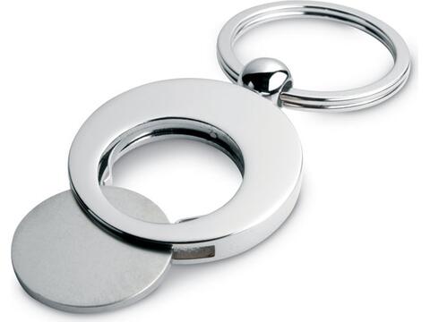Metal key ring with token