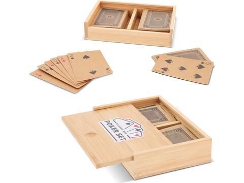 Playing card set in bamboo box