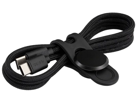 Silicone cable tie with 60-watt charging cable