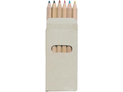 6 coloured pencils in box