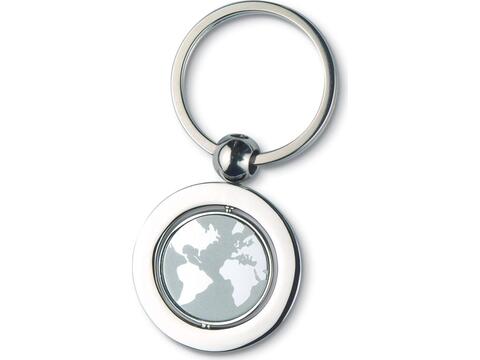 Globe metal key ring
