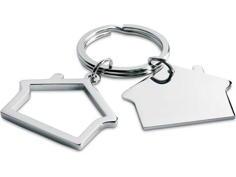 Metal key ring house shape