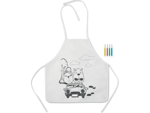 Kids apron with 4 markers