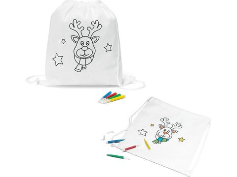 Children's colouring drawstring bag