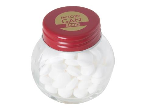 Mini candy jar filled with mints