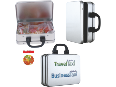 Suitcase tin with Haribo gummy bears