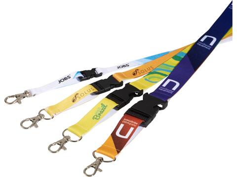 Lanyard met 1 zijde sublimatie voorzien van haak en buckle