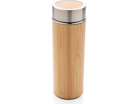 Leak proof bamboo vacuum bottle