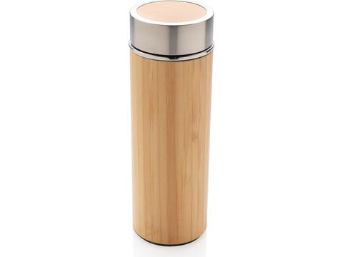 Leak proof bamboo vacuum bottle