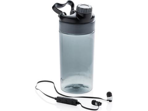 Leakproof bottle with wireless earbuds