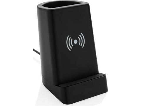 Light up logo 5W wireless charging pen holder