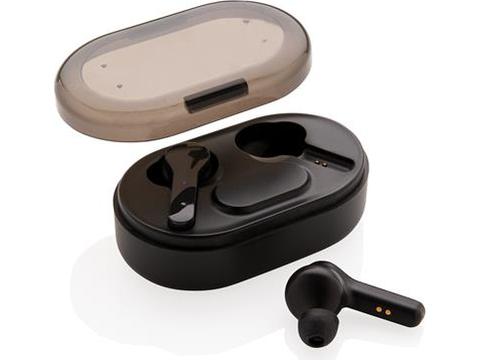 Light up TWS earbuds in charging case