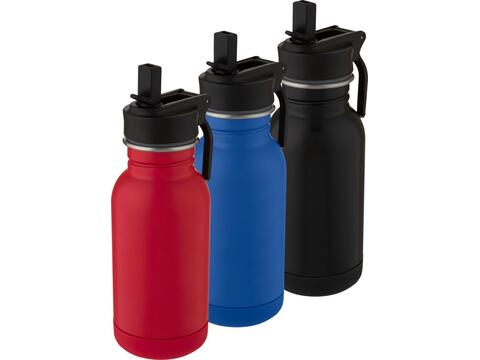 Lina 400 ml stainless steel sport bottle with straw and loop