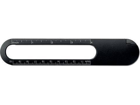 Ruler with magnifier and pen