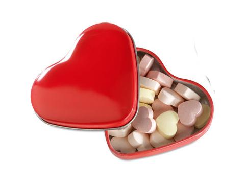Heart tin box with candies