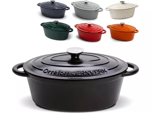 Orrefors Jernverk Enamelled Oval Iron Pan 3.5L