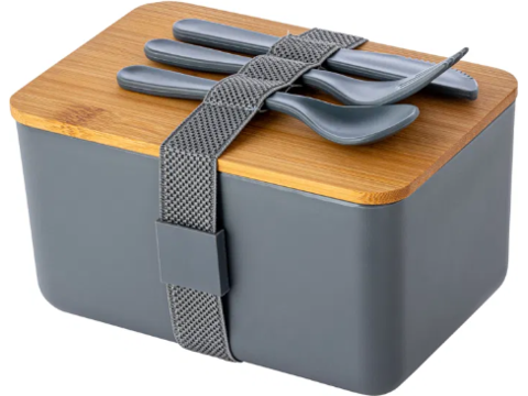 1500 ml Lunchbox with bamboo lid and cutlery set