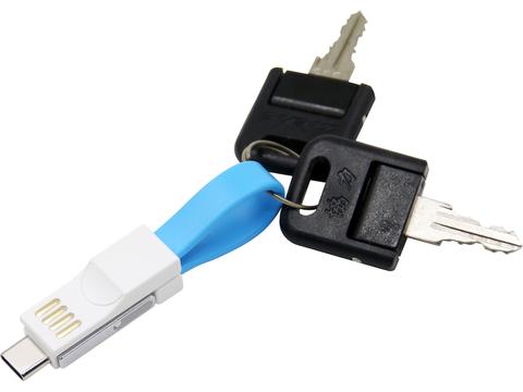 Magnetic usb charging cable and keychain