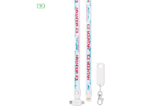 Custom-made sublimation lanyard with 3-in-1 charging cable – fully personalized design