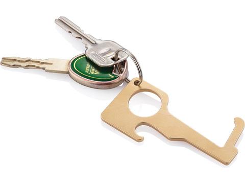 Brass hygienic zero contact keychain
