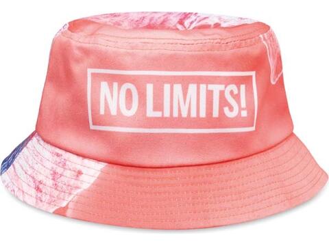 Custom-made 150 g/m² sun hat with full-color print – fully personalized design